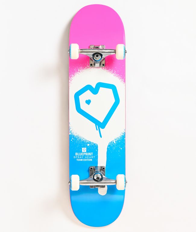Blueprint Spray 7.75" & Pink Skateboard Complete