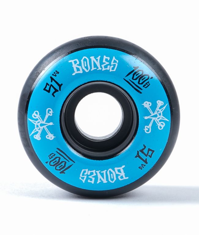Bones 100 Ringers 51mm Yellow & White Skateboard Wheels