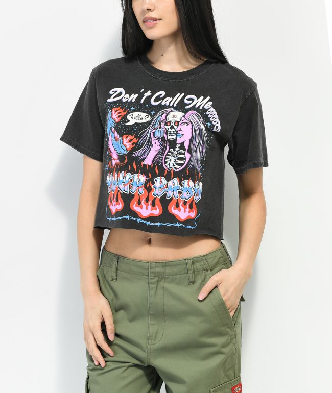 Boss Dog x Tragic Girls Don’t Call Me Black Crop Top T-Shirt