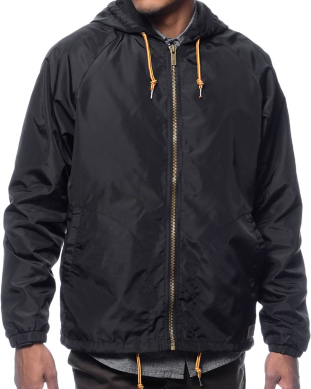 plain black windbreaker