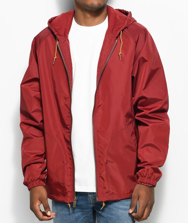 burgundy windbreaker mens