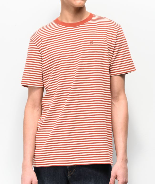 orange white striped t shirt