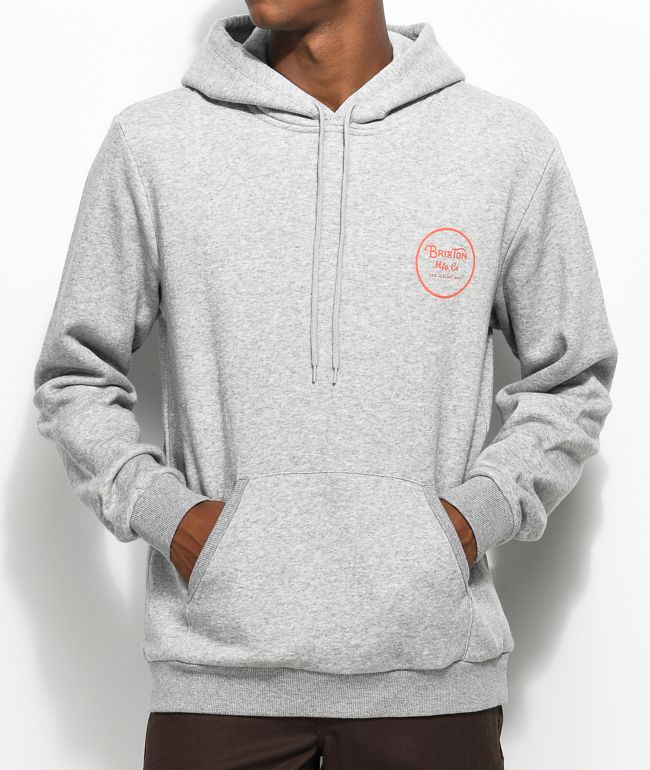 grey orange hoodie