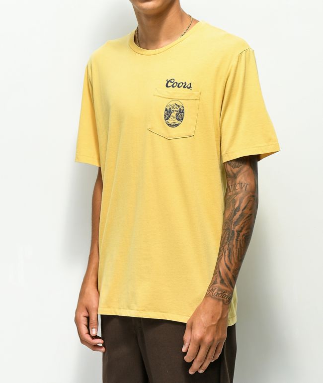 Brixton X Coors Banquet Filtered Buff Pocket T Shirt