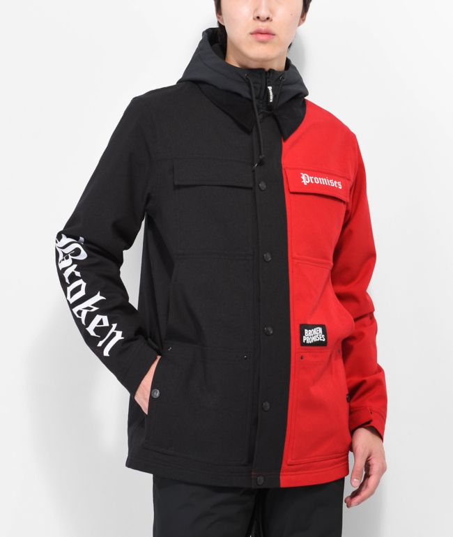 Broken Promises Bred Black & Red 10K Snowboard Jacket
