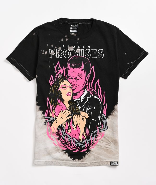 Broken Promises Devil Kiss Bleach Dye TShirt