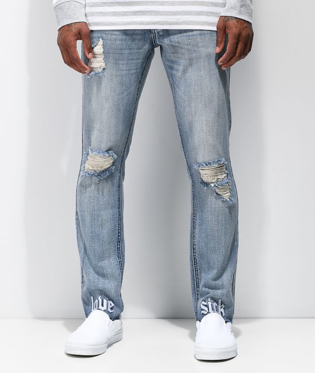 blue denim skinny jeans