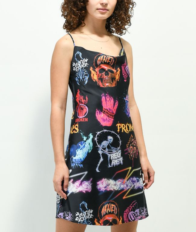 Broken Promises Simulation vestido sin mangas negro
