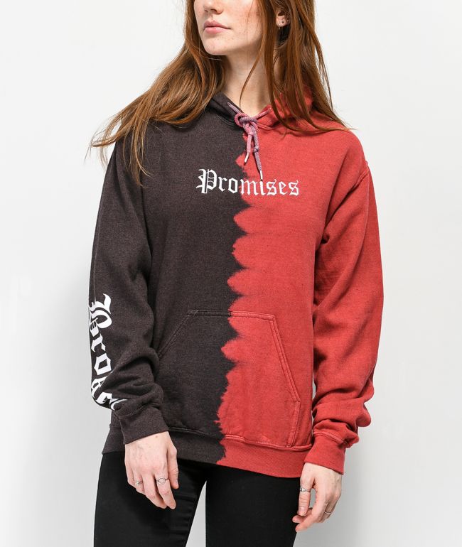 half colored hoodies