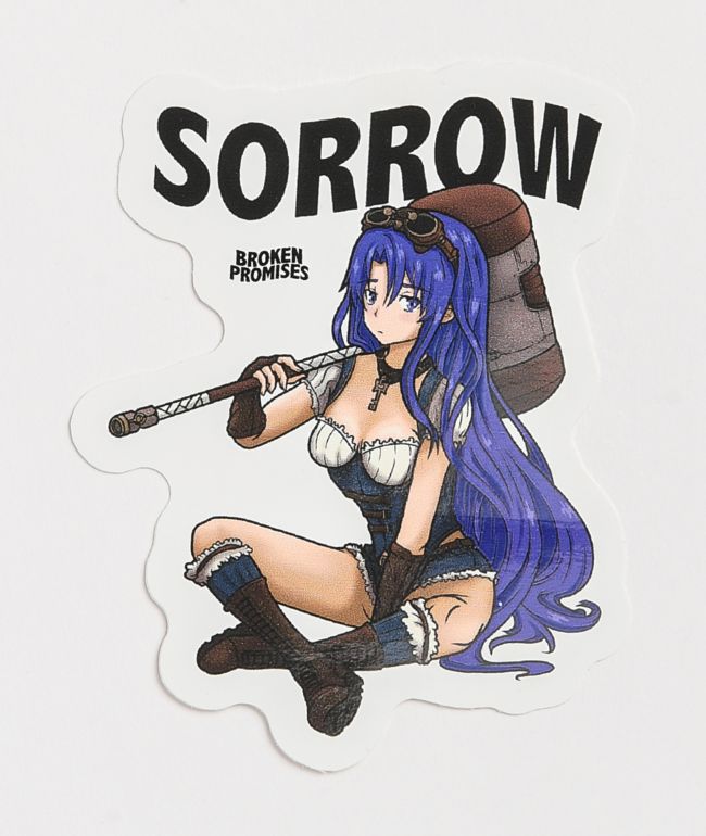 Broken Promises Sorrow Fighter Anime Sticker