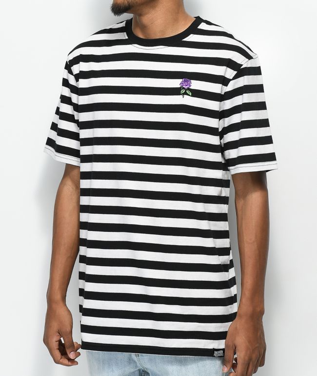 black and white striped t