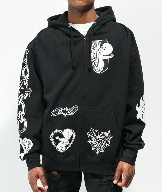 Broken Promises x Casper Ghostly Doodle Black Zip Hoodie