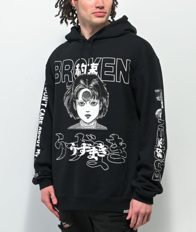 Broken Promises x Junji Ito I Don't Care Black Hoodie