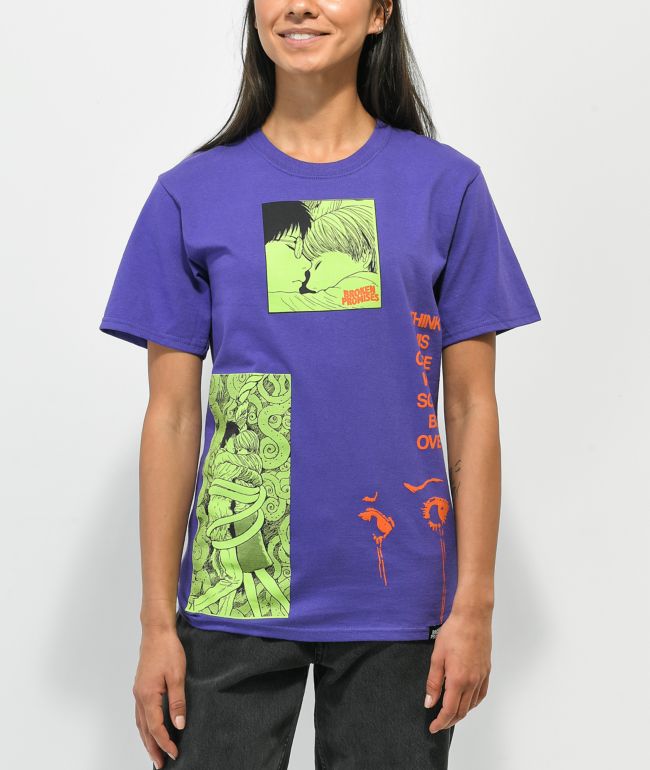 Broken Promises x Junji Ito The Curse camiseta morada