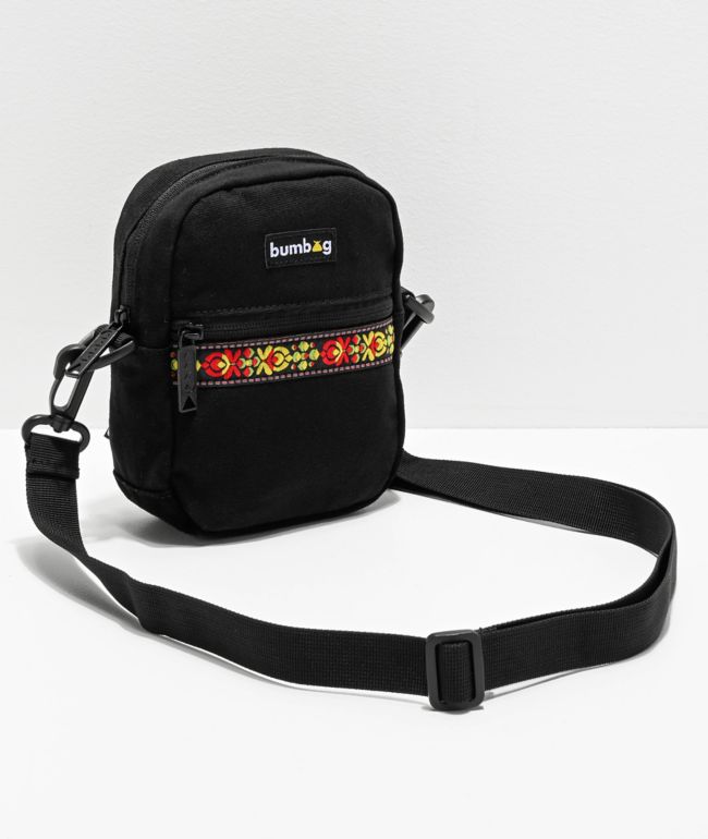 black canvas shoulder bag