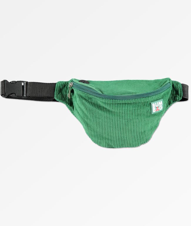 Green and white floral corduroy fanny pack,hip bag,belt bag