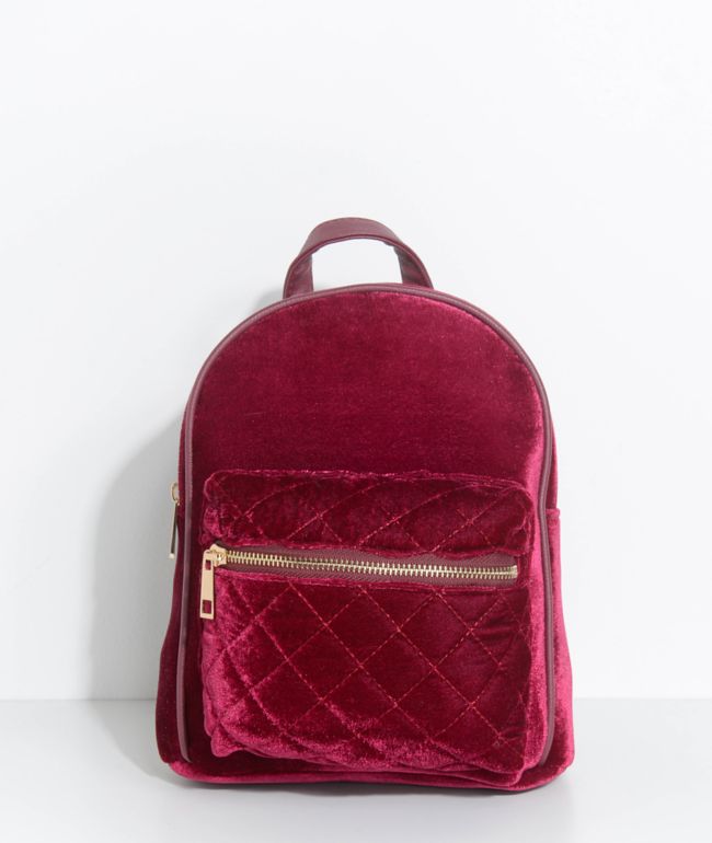 mini velvet backpack