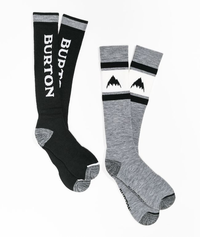 ziel verwennen Beneden afronden Burton Weekend Midweight Black & Grey 2 Pack Snowboard Socks