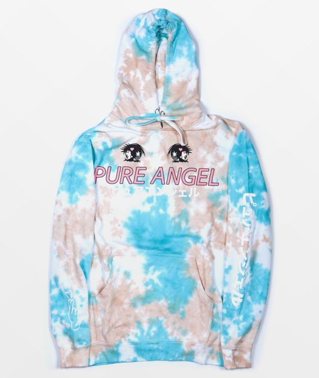 By Samii Ryan Pure Angel Cloud Blue, Mauve u0026 White Tie Dye Hoodie