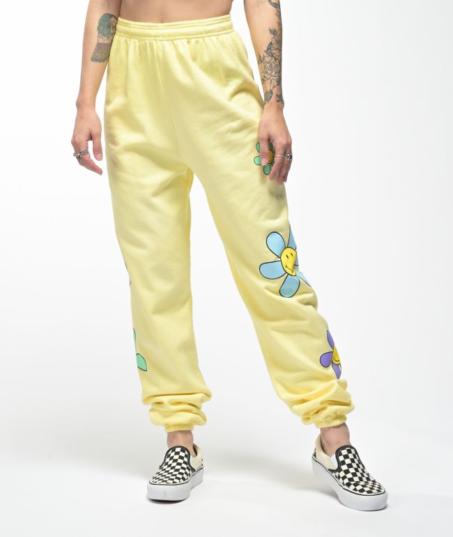 yellow cargo sweatpants