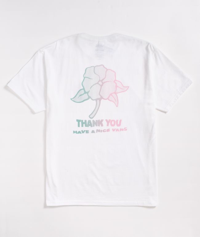Camiseta blanca Thank U con motivos florales de Vans | Zumiez