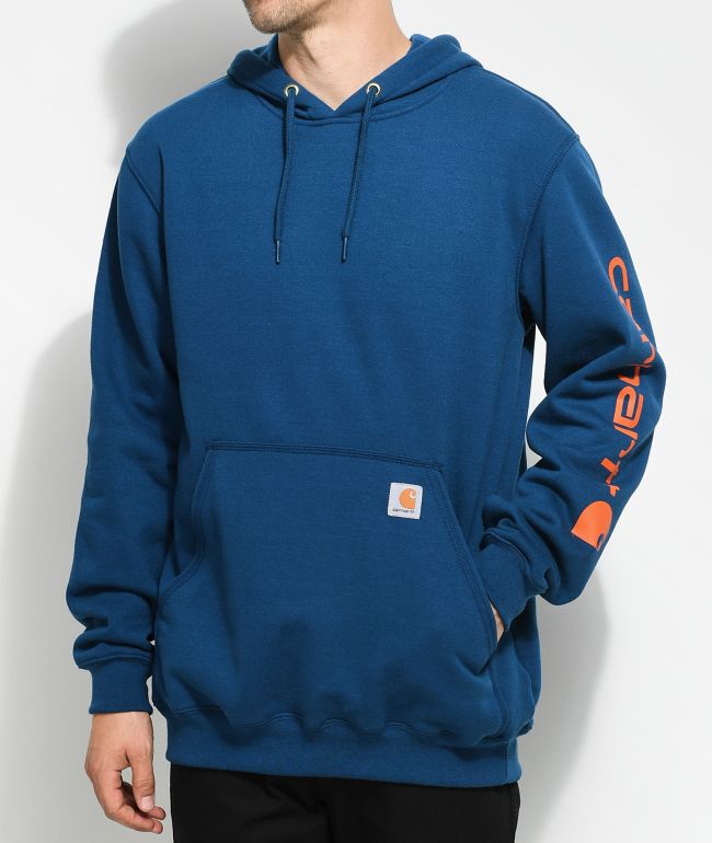Navy and orange hoodie clearance