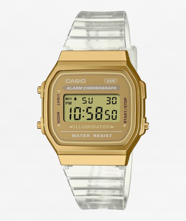 tøj hvile Databasen Casio A168XESG-9A Gold & Transparent Digital Watch