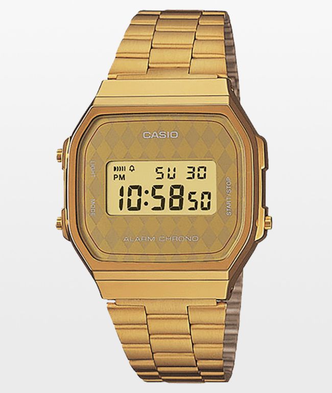 casio vintage face gold watch