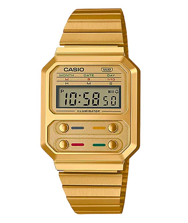 Gratificante volatilidad Persuasivo Casio Vintage Revival Reloj digital de oro