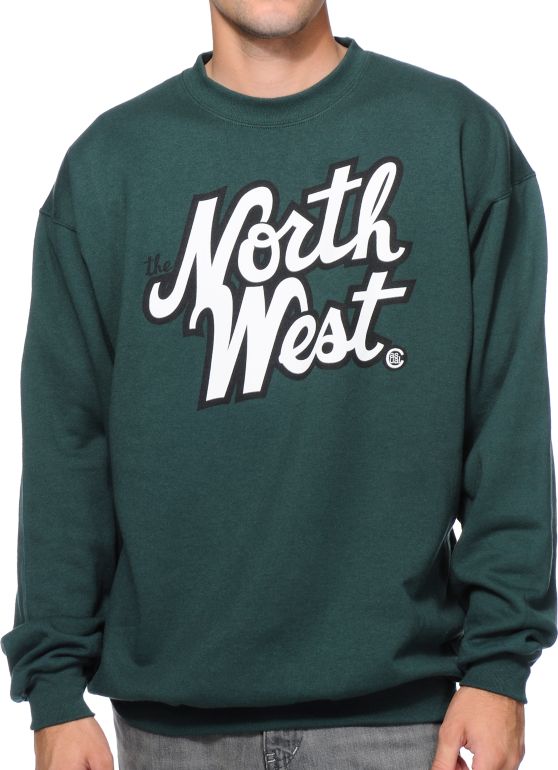 Download Casual Industrees The Northwest Dark Green Crew Neck ...