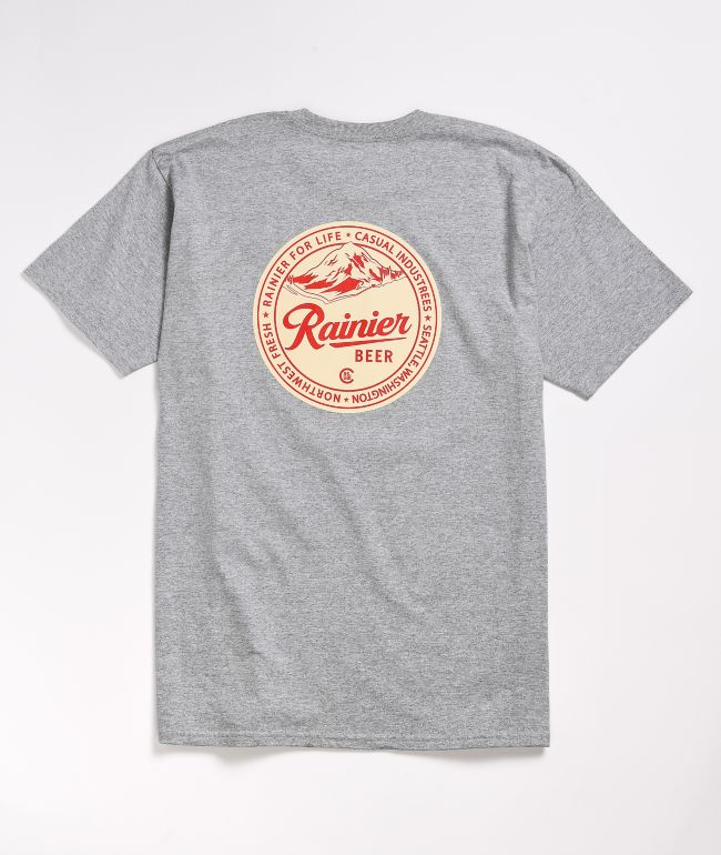 Casual Industrees x Rainier Beer For Life Grey T-Shirt