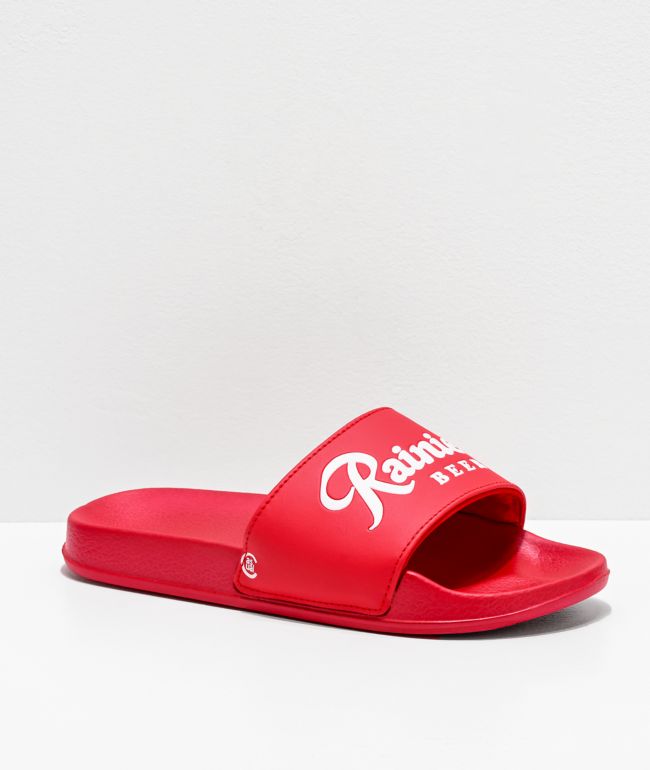 red casual sandals