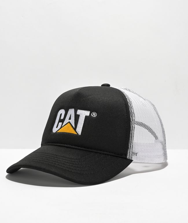 Caterpillar Contrast Cat Black & White Snapback Hat