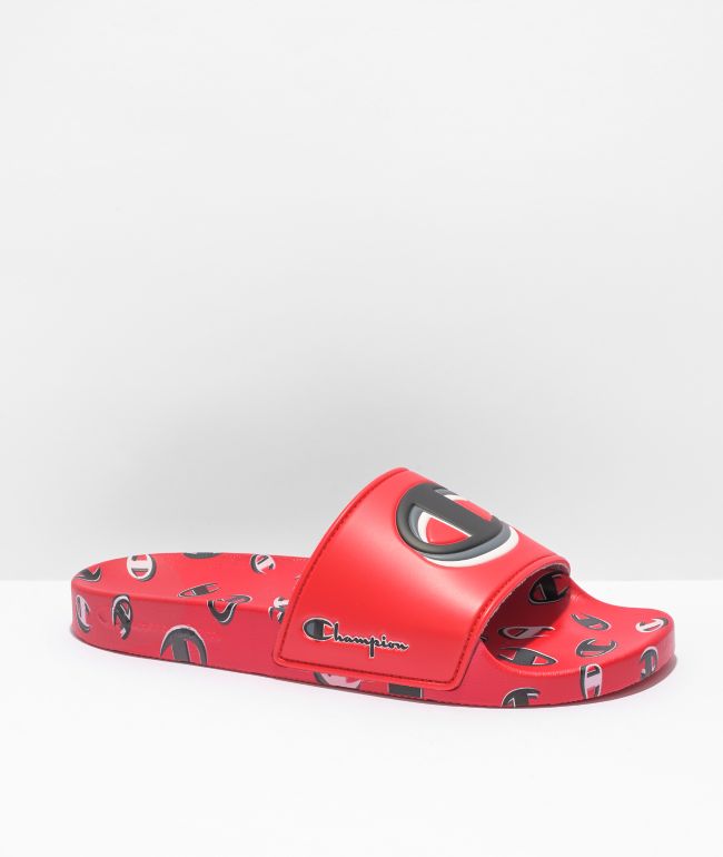 Champion 3Peat Red Slide Sandals