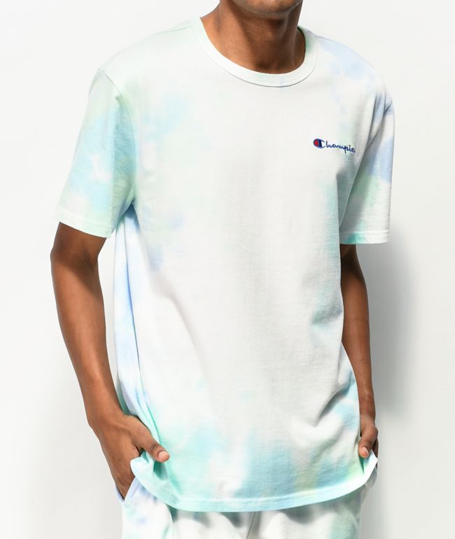 Champion Blue & Green Cloud Dye T-Shirt