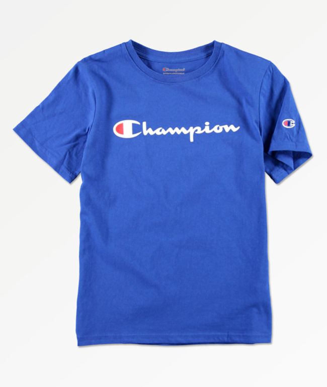 Champion Boys Logo Script Surf Blue T Shirt Zumiez