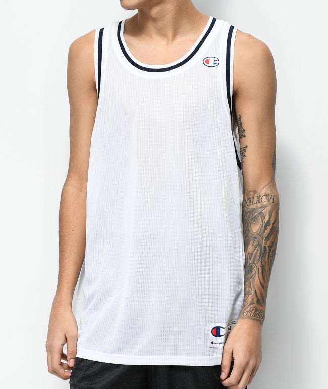 white mesh tank top