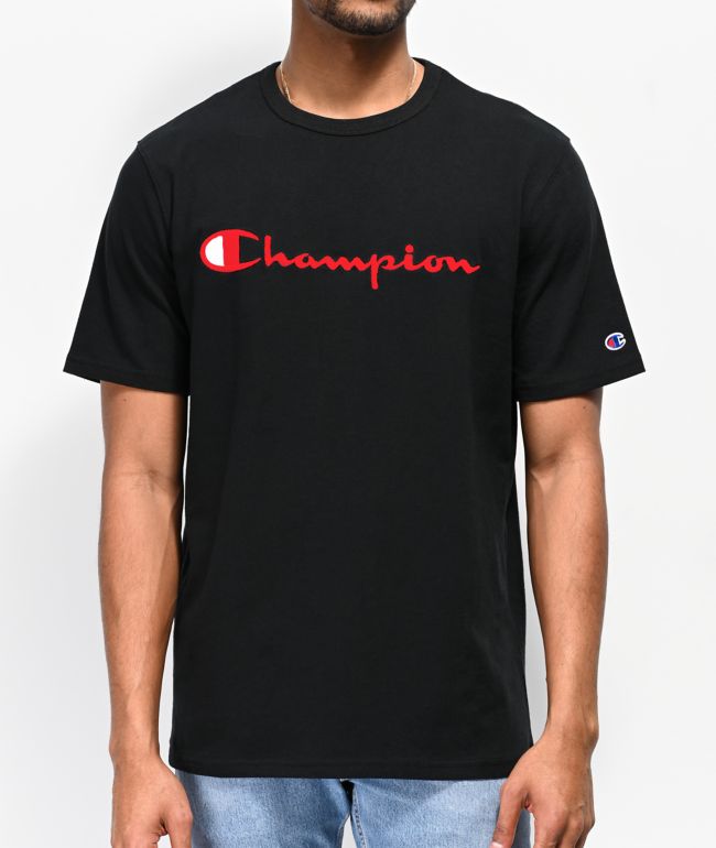 Champion Heritage Embroidered Script Black T-Shirt