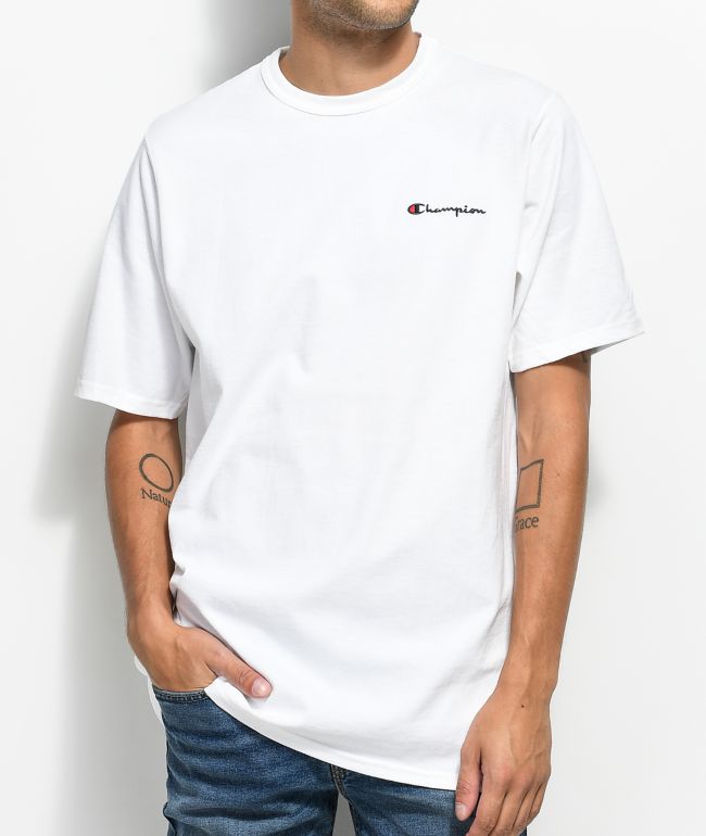 champion embroidered chest logo tee