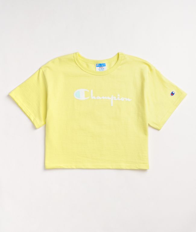 yellow champion crop top