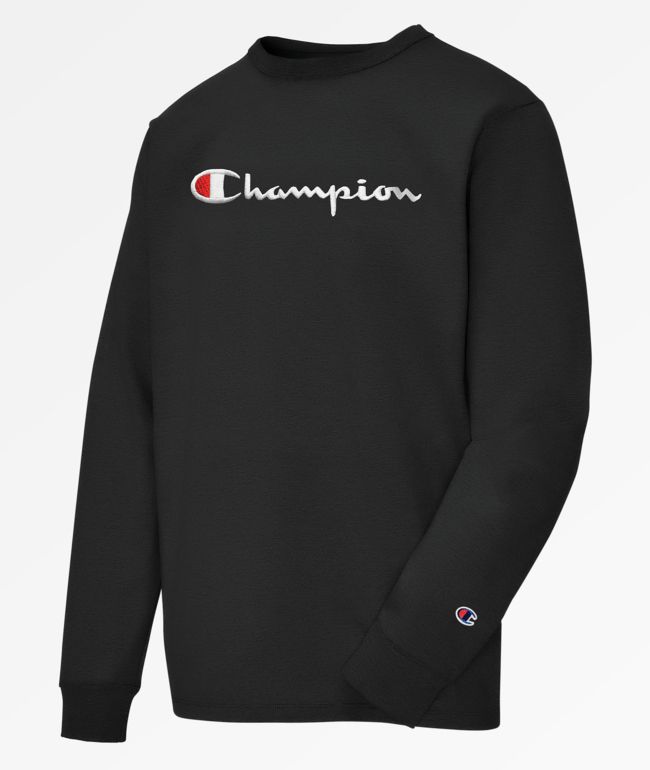 Black long sleeve champion shirt clearance