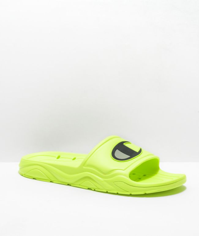 Champion Hydro-C Neon Green Slide Sandals