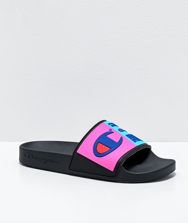 Pink champion slippers shop