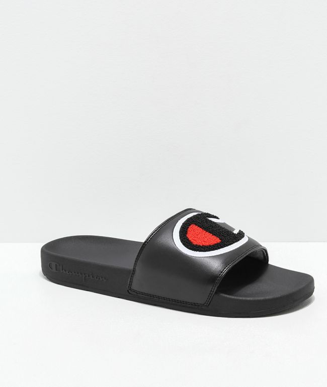 Champion IPO Chenille Black Slide 