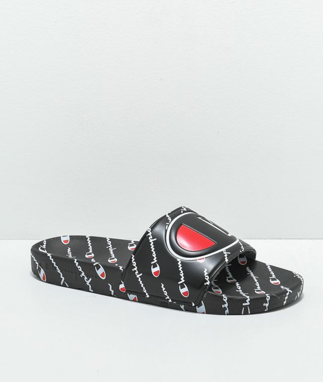 Champion IPO Repeat Black Slide Sandals 