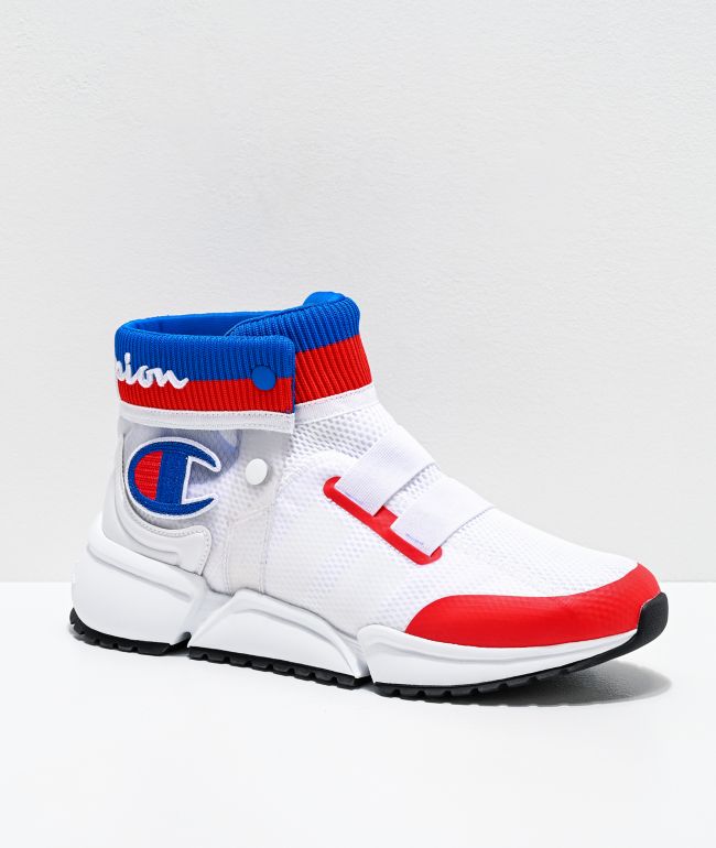 red white and blue champion shoes