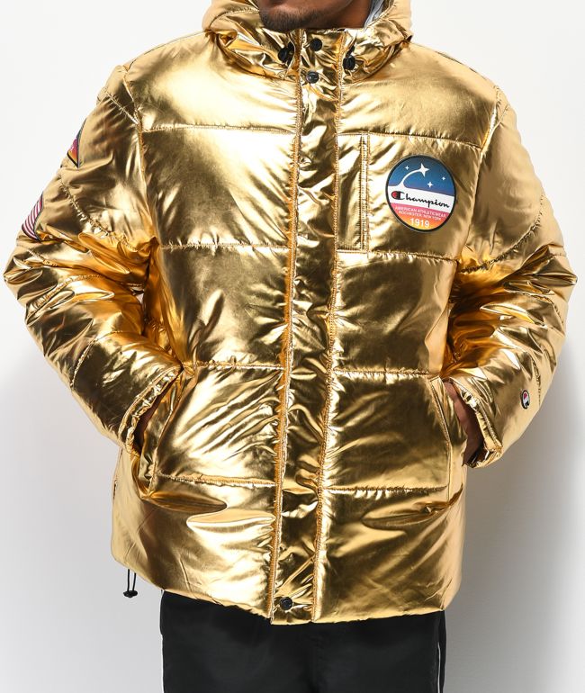 champion life metallic puffer jacket