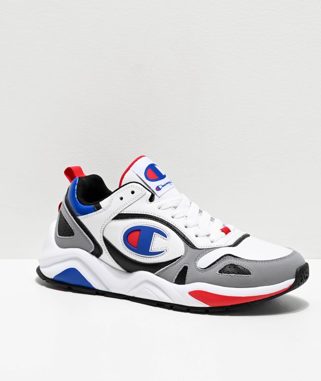 White and blue champion shoes online