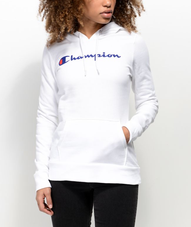white champion hoodie zumiez