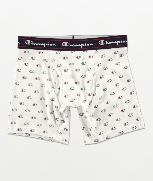 Champion Printed C Logo White Boxer Briefs Zumiez
